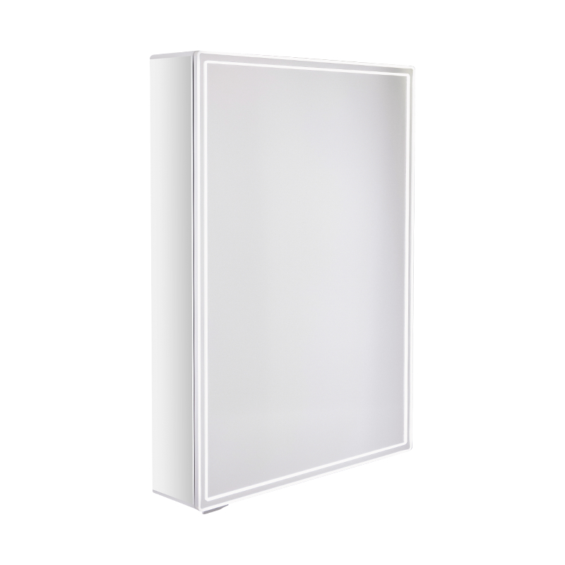 Dulap cu oglindă de baie inteligentă cu o singură ușă, cu oglindă de machiaj iluminată din spate cu LED Dulap cu oglindă de baie inteligentă cu o singură ușă, cu oglindă de machiaj iluminată din spate cu LED