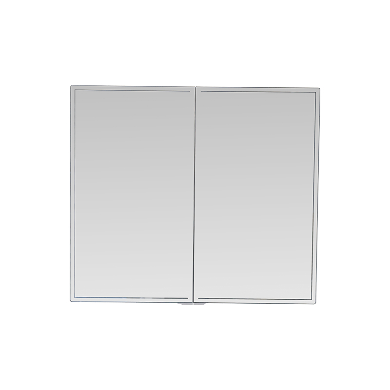Dulap cu oglindă impermeabilă cu două uși din aliaj de aluminiu, cu lumini LED Dulap cu oglindă impermeabilă cu două uși din aliaj de aluminiu, cu lumini LED