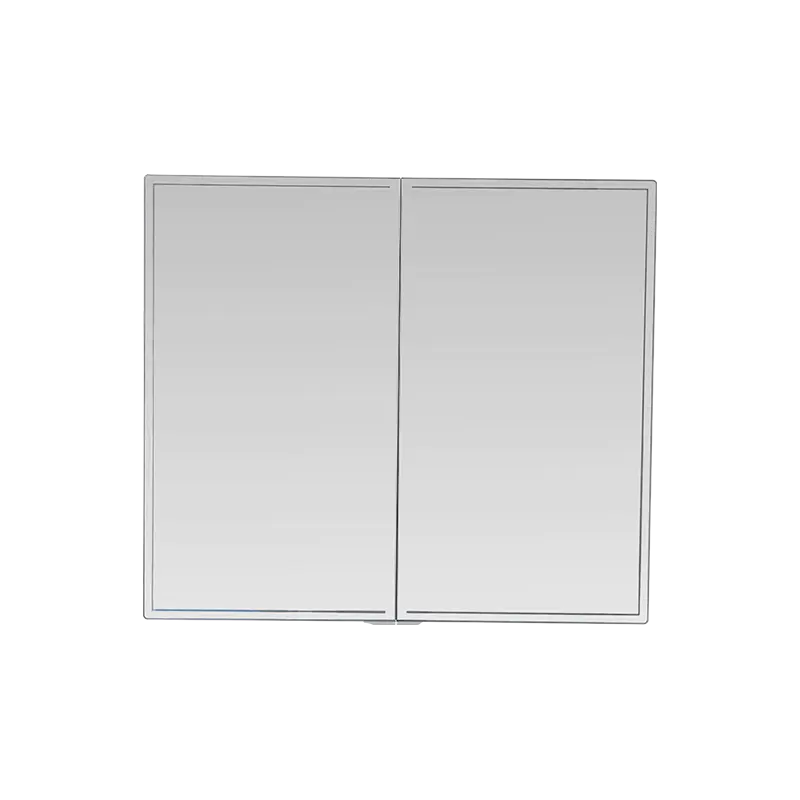 Dulap cu oglindă impermeabilă cu două uși din aliaj de aluminiu, cu lumini LED Dulap cu oglindă impermeabilă cu două uși din aliaj de aluminiu, cu lumini LED